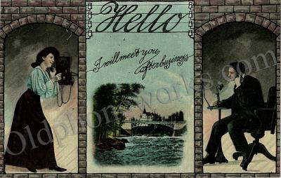 Vintage Telephone Postcard "I will meet you"