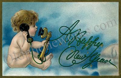 New Years Baby Postcard