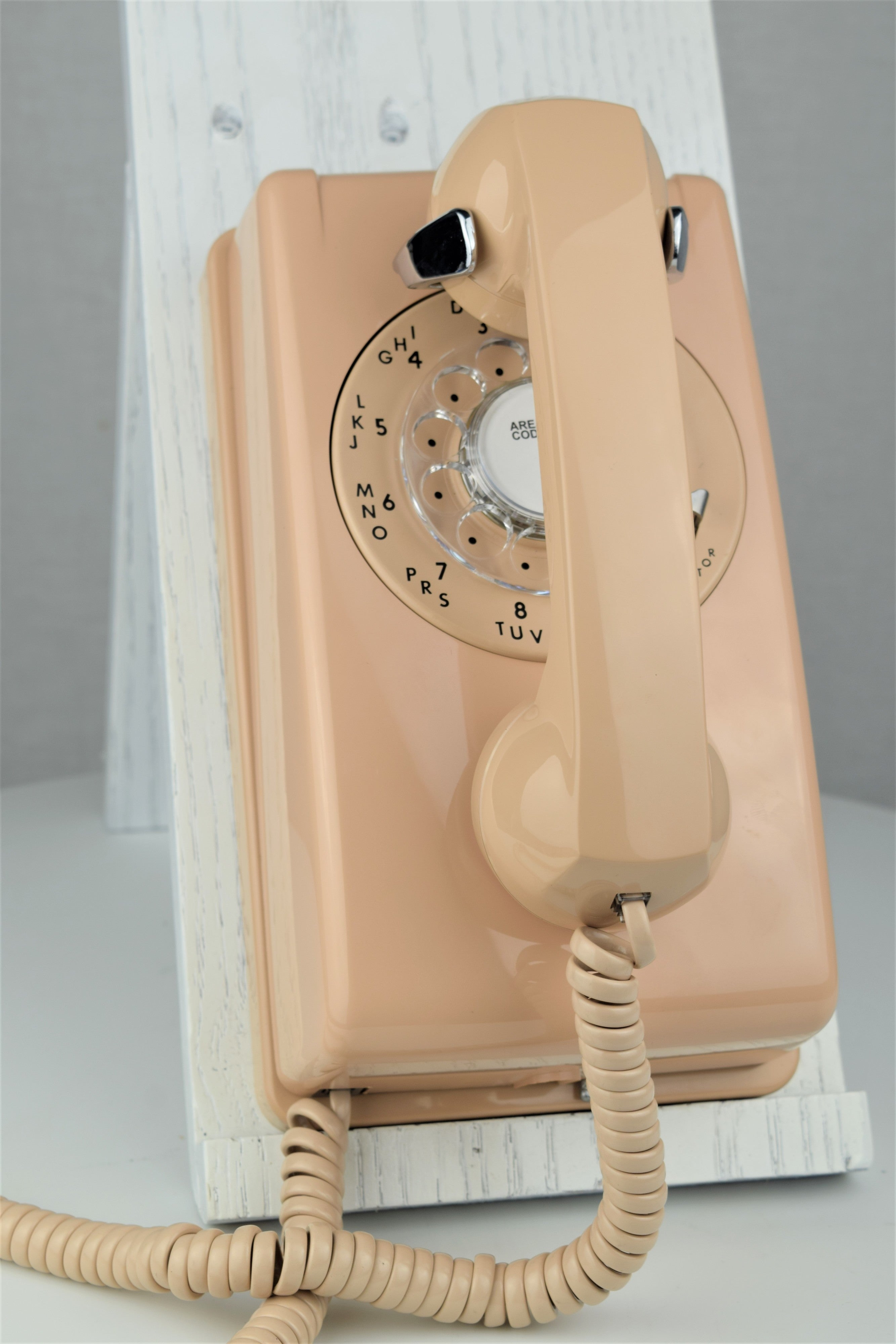 Retro touch deals tone wall phone in beige, restored and working