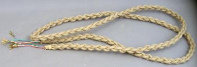 Cord - Handset - Cloth Covered -  Braided - Thick Ivory