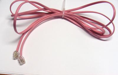Line Cord - Pink - 4 Conductor - Flat - choose length and termination