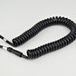 Cord - Handset - Black - Round - Curly - 4 Conductor - spade terminations