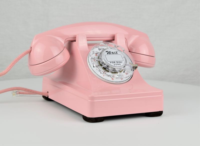 Vintage Western electric pink rotary telephone midcentury collectible authentic