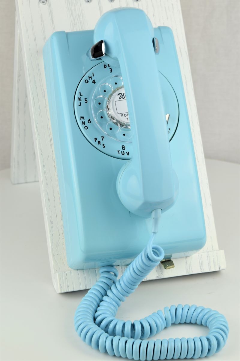 Aqua Blue 554 Wall Telephone - Fully Restored and Functional