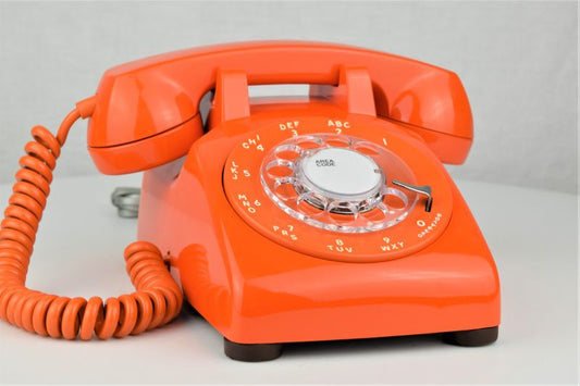 Rotary Dial Telephone, Vintage Rotary Dial Phone, Red Orange Telephone,  1980s -  Canada
