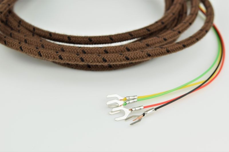 Automatic Electric - Handset and Line Cord - Brown with Black Trace