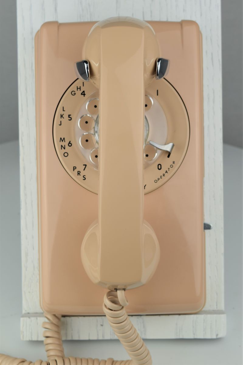 Vintage Bell System Western Electric Turquoise Beige Rotary Wall Mount shops Telephone