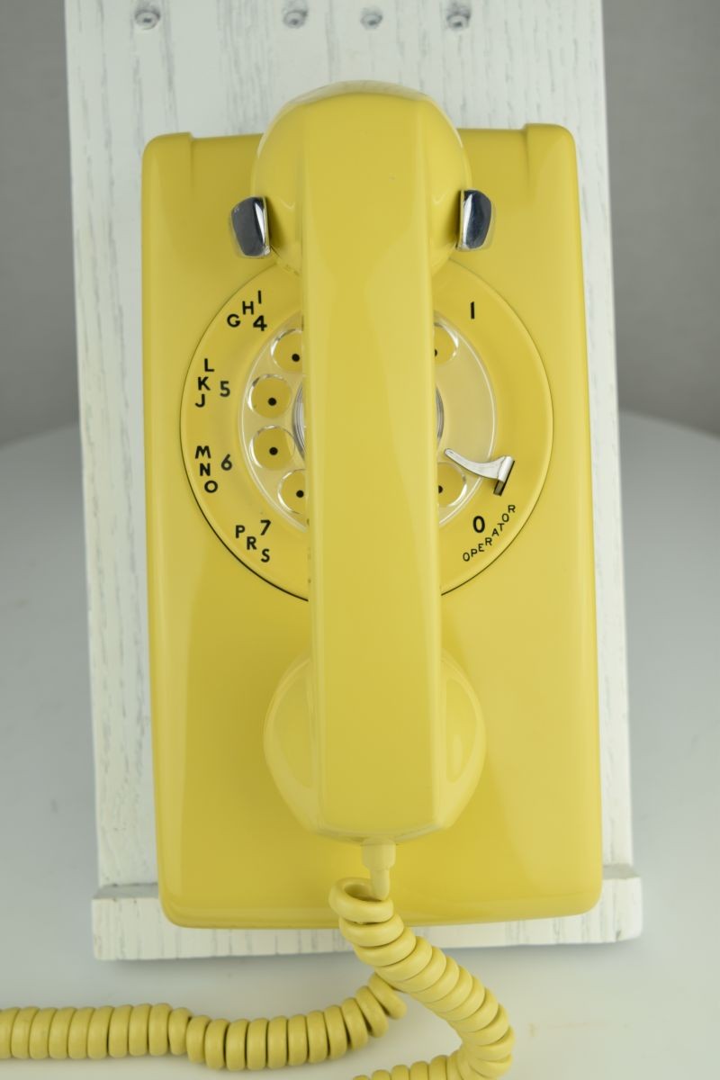 Yellow 554 Wall Telephone - Fully Restored and Working