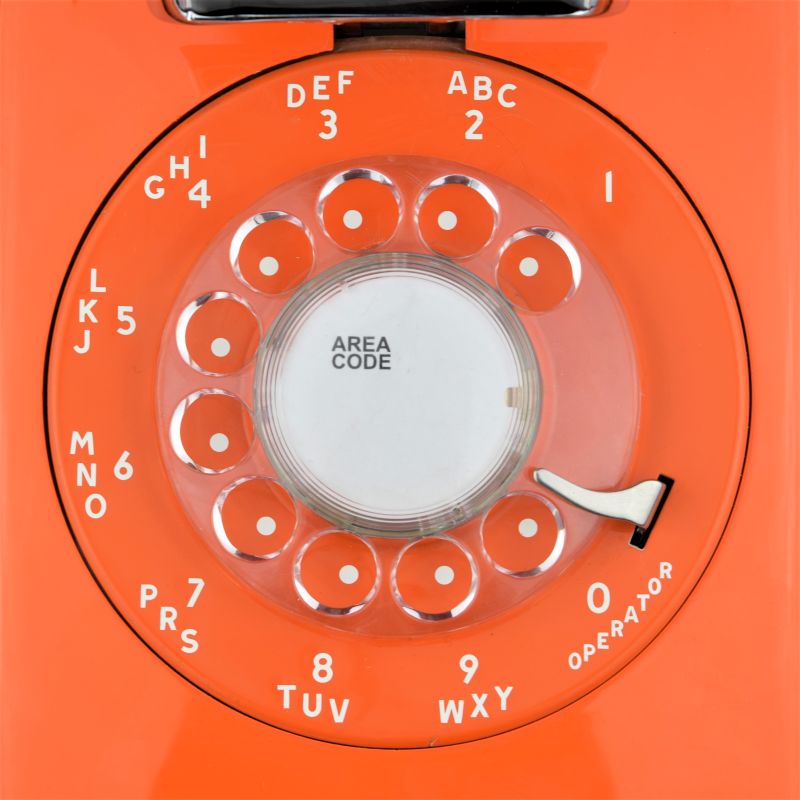 Vintage 2024 Orange Rotory Phone