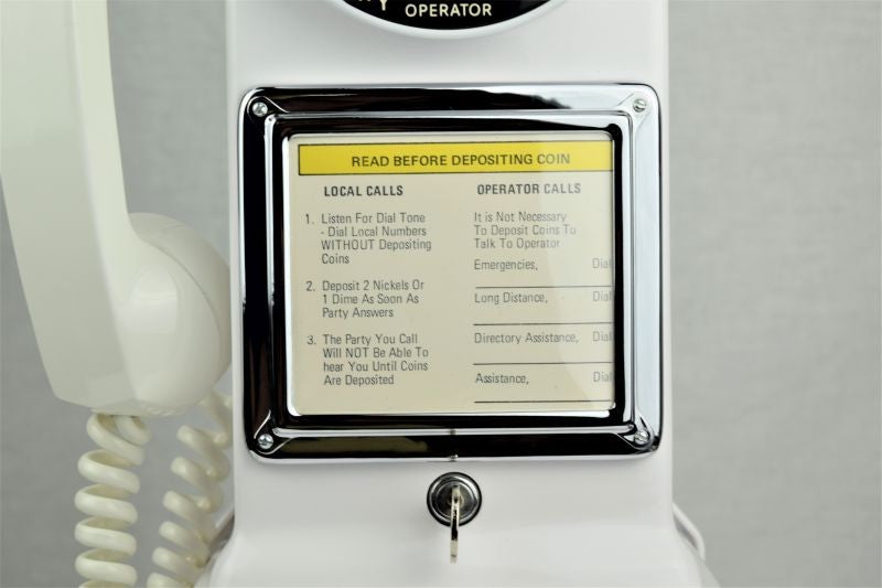 Automatic Electric - 3 Slot Payphone - White