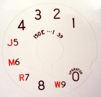 Western Electric 150e Party Line Dial Plate Overlay