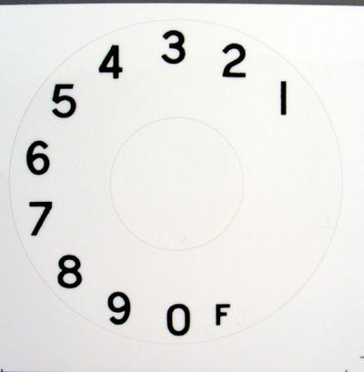British Post Office (B.P.O.) Numeric Dial Plate Overlay