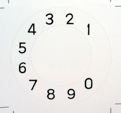 Western Electric 132a Numeric Overlay  for No 2 Dials - Notchless